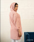 Ribbed Half-Zip Hoodie Top 72461